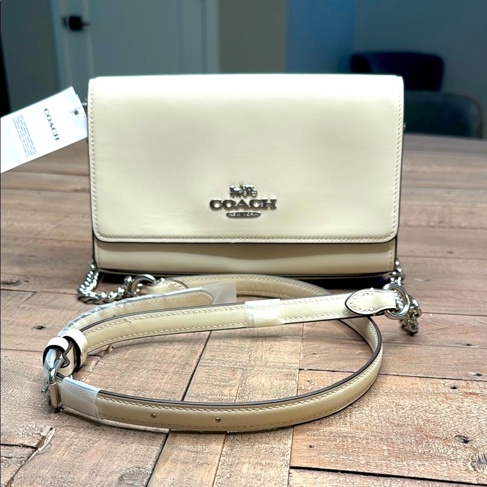 Coach Flap Clutch Crossbody Snap Closure and Silver Hardware New